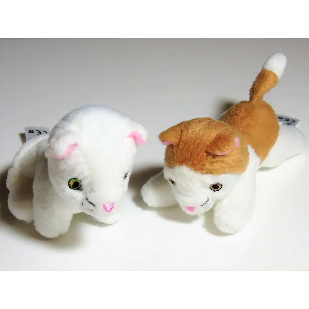 American Girl Rebecca Kittens Set 2 Kitty Cat Plush Stuffed Animal White Brown